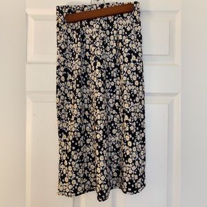 Hollister Satin Floral Midi Skirt High Rise